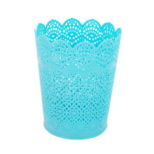 Four Colors Available Plastic Hollow Open Top Trash Bin (B01-8086)